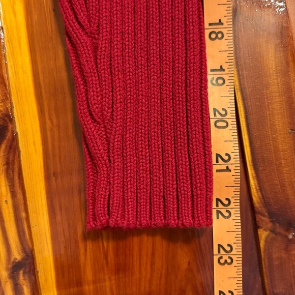 Vintage Maurice Sasson Red Leather Zip Sweater Jacket Women's Size Medium - Picture 9 of 11